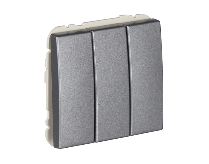 50088 TGR Вимикач 3кл. Efapel Apolo 10АХ, 250V металік графітовий