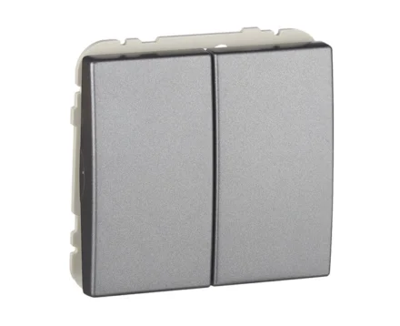 Вимикач 2кл. прохідний Efapel Apolo 10АХ, 250V металік графітовий