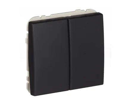 Вимикач 2кл. прохідний Efapel Apolo 10АХ, 250V чорний матовий