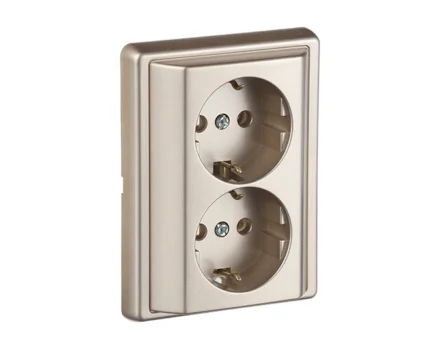 Розетка 2-на ШУКО Efapel Apolo 250V/16A шампань