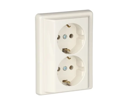 Розетка 2-на ШУКО Efapel Apolo 250V/16A слонова кістка