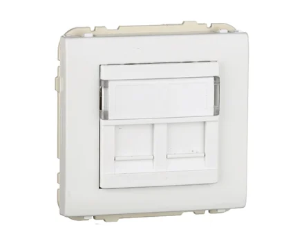 Розетка PC 2-на Efapel Apolo RJ45 5e білий глянцевий