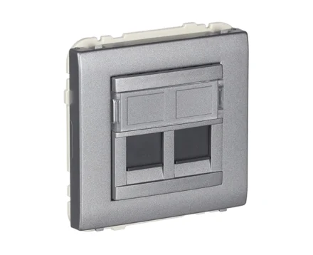 Розетка PC 2-на Efapel Apolo RJ45 5e металік графітовий