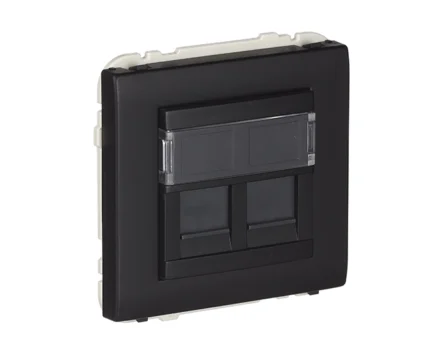 Розетка PC 2-на Efapel Apolo RJ45 5e чорний матовий