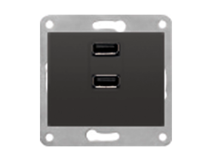 5TG2022-1-AС Розетка USB подвійна Розетка USB подвійна 250V 2.1A SIEMENS DELTA Iris чорний коссо