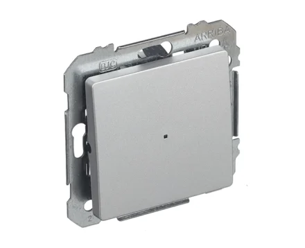 Вимикач 1кл. SIEMENS LINE 16АХ, 250V з LED підсвіткою, алюміній