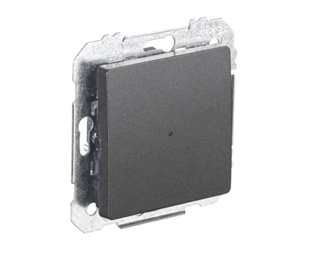 Вимикач 1кл. SIEMENS LINE 16АХ, 250V з LED підсвіткою, карбон