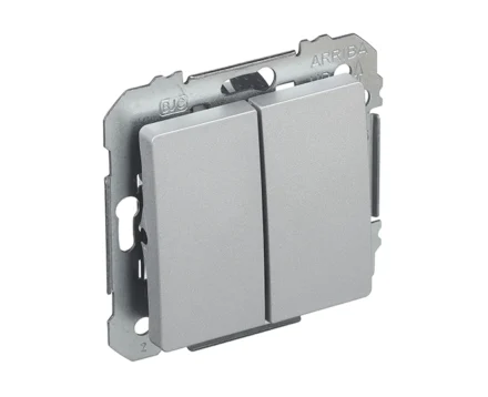 Вимикач 2кл.сход. SIEMENS LINE 16АХ, 250V, алюміній