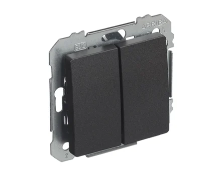 Вимикач 2кл.сход. SIEMENS LINE 16АХ, 250V, карбон