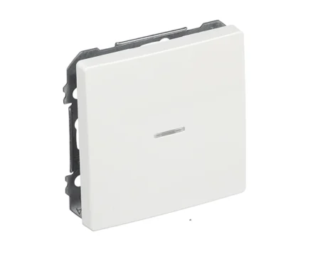 Вимикач 1кл. SIEMENS DELTA Style 16АХ, 250V з LED підсвіткою, біл.полярний