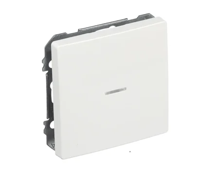 Вимикач 1кл.сход. SIEMENS DELTA Style 16АХ, 250V з LED підсв., біл.полярний