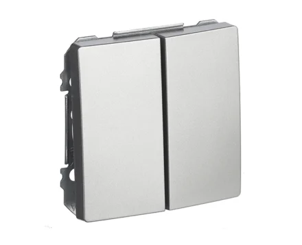 Вимикач 2кл. SIEMENS DELTA Style 16АХ, 250V, платина металік