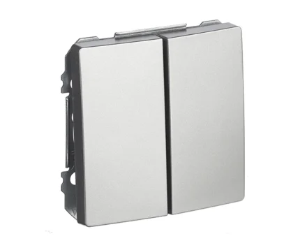 Вимикач 2кл.сход. SIEMENS DELTA Style 16АХ, 250V, платина металік