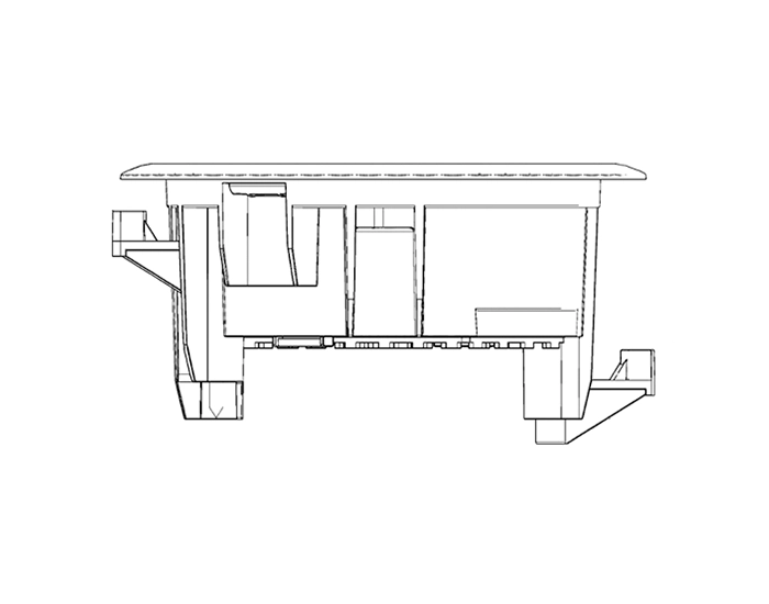 83002 ccz_aperto_garra Люк підлоговий круглий. сірий - 4 модуля