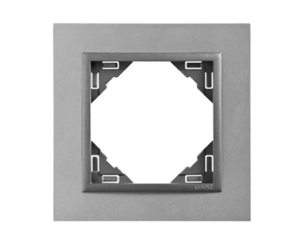 Рамка одинарна ANIMATO металік алюміній / металікік графіт