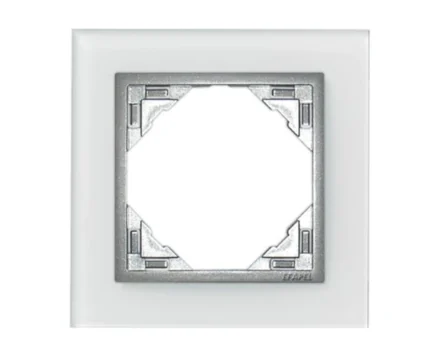 Рамка одинарна універсальна LOGUS Склокераміка з пласт. вставкою алюміній