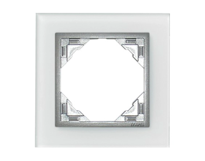 90910 TCA Рамка одинарна універсальна LOGUS Склокераміка з пласт. вставкою алюміній