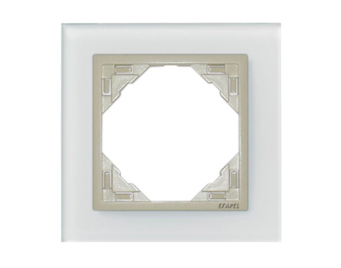 90910 TCP Рамка одинарна універсальна LOGUS Склокераміка з пласт. вставкою крига
