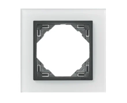 Рамка одинарна універсальна LOGUS Склокераміка з пласт. вставкою графіт