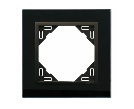 Рамка одинарна універсальна LOGUS Склокераміка з пласт. вставкою чорний матовий