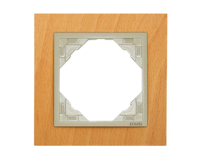 90910 TFP рамка одинарна універсальна LOGUS Бук з пласт. вставкою перламутр