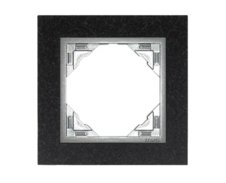 Рамка одинарна універсальна LOGUS Граніт з пласт. вставкою алюміній