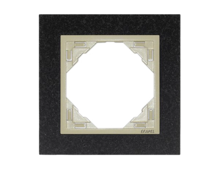 90910 TGP Рамка одинарна універсальна LOGUS Граніт з пласт. вставкою перламутр