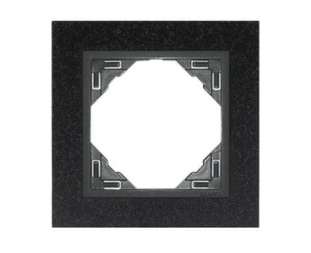 Рамка одинарна універсальна LOGUS Граніт з пласт. вставкою графіт