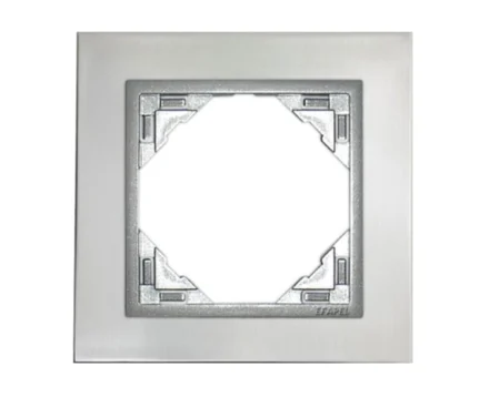 Рамка одинарна універсальна LOGUS Сталь з пласт. вставкою алюміній