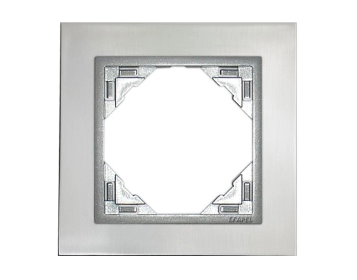 90910 TIA Рамка одинарна універсальна LOGUS Сталь з пласт. вставкою алюміній