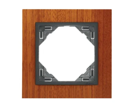 рамка одинарна універсальна LOGUS Махонь з пласт. вставкою графіт