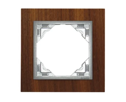 рамка одинарна універсальна LOGUS Горіх з пласт. вставкою алюміній