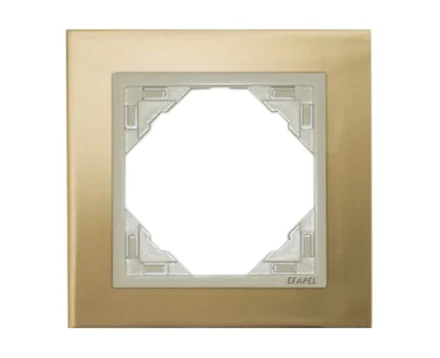 Рамка одинарна універсальна LOGUS Золото з пласт. вставкою перламутр