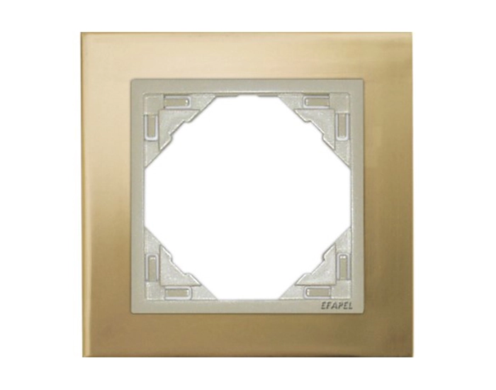 90910 TOP Рамка одинарна універсальна LOGUS Золото з пласт. вставкою перламутр