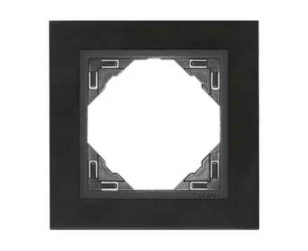 Рамка одинарна універсальна LOGUS Нікель з пласт. вставкою графіт