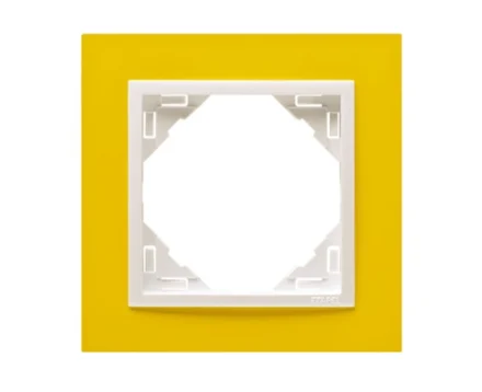 Рамка одинарна ANIMATO жовтий / металік крижаний