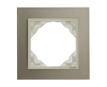 Рамка одинарна універсальна LOGUS Титан з пласт. вставкою перламутр