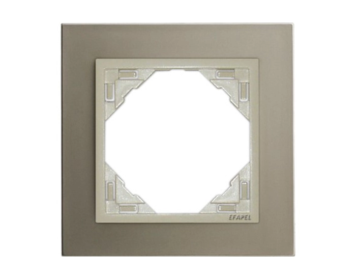 90910 TTP Рамка одинарна універсальна LOGUS Титан з пласт. вставкою перламутр