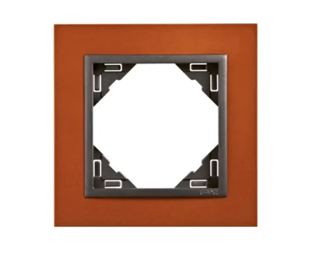 Рамка одинарна ANIMATO металік оранжевий / металікік графіт
