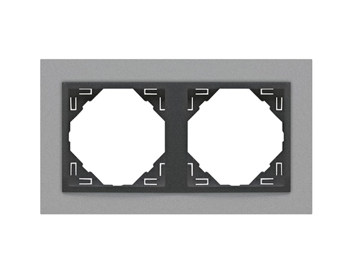 90920 TAS Рамка подвійна ANIMATO металік алюміній / металікік графіт