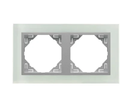 Рамка подвійна універсальна LOGUS Склокераміка з пласт. вставкою алюміній