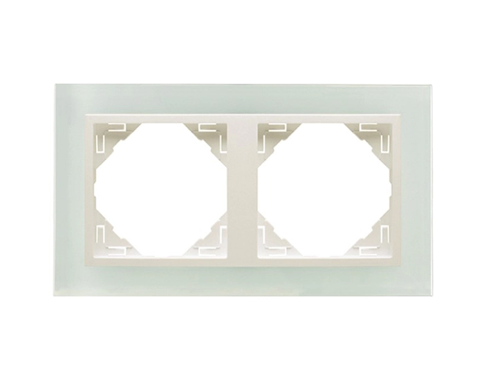 90920 TCG Рамка подвійна універсальна LOGUS Склокераміка з пласт. вставкою крига