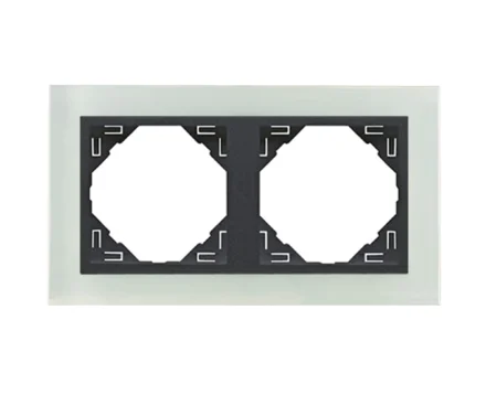 Рамка подвійна універсальна LOGUS Склокераміка з пласт. вставкою графіт