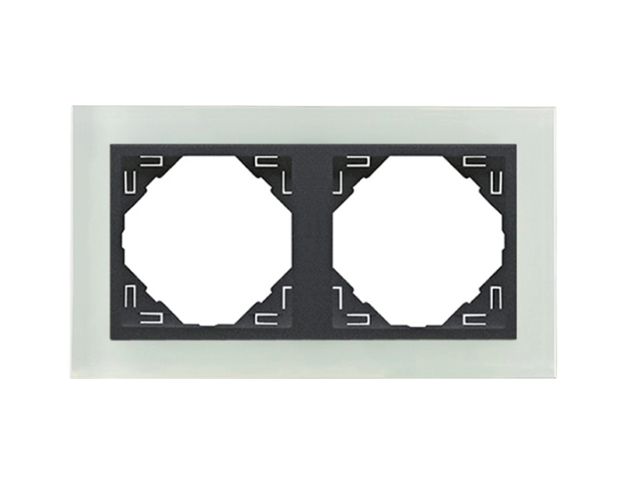 90920 TCS Рамка подвійна універсальна LOGUS Склокераміка з пласт. вставкою графіт