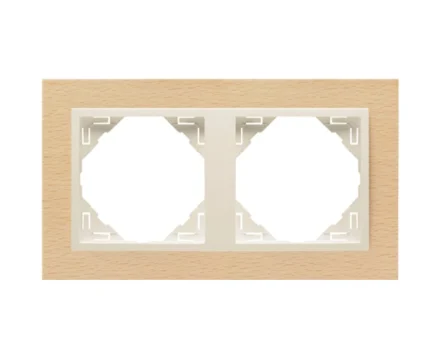 рамка подвійна універсальна LOGUS Бук з пласт. вставкою перламутр