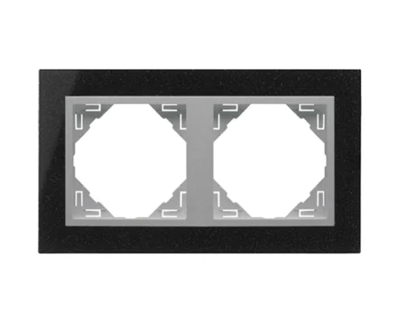 Рамка подвійна універсальна LOGUS Граніт з пласт. вставкою алюміній