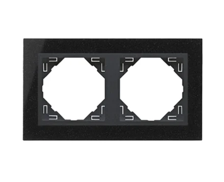 Рамка подвійна універсальна LOGUS Граніт з пласт. вставкою графіт