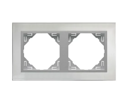 Рамка подвійна універсальна LOGUS Сталь з пласт. вставкою алюміній