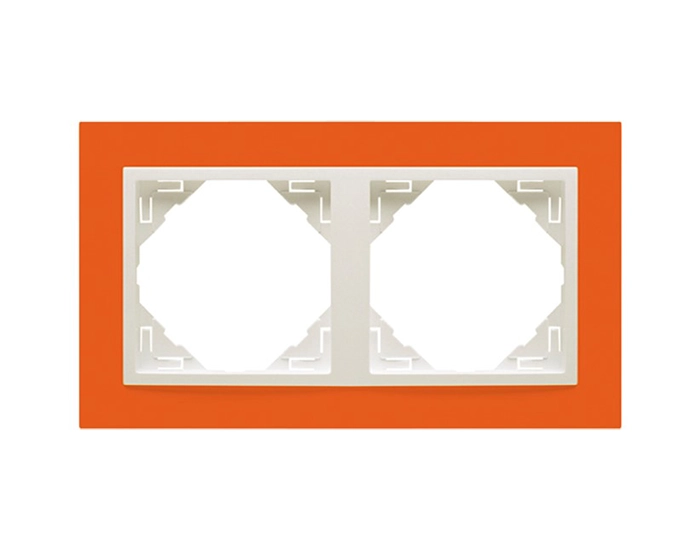 90920 TJG Рамка подвійна ANIMATO оранжевий / металік крижаний