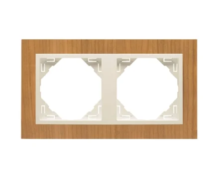 рамка подвійна універсальна LOGUS Вишня з пласт. вставкою перламутр